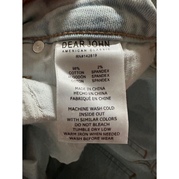 Dear John Stella Super High Rise Cropped Slim Straight Jeans Lake Forest Size 26 - Picture 11 of 12